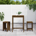 vidaXL 3-Piece Bar Set Solid Pine Wood White