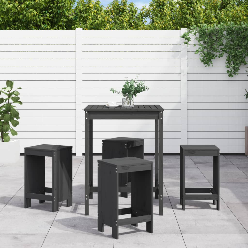 vidaXL 5-piece Bar Set Solid Pine Wood White