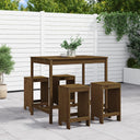 vidaXL 5-delige Barset massief grenenhout wit