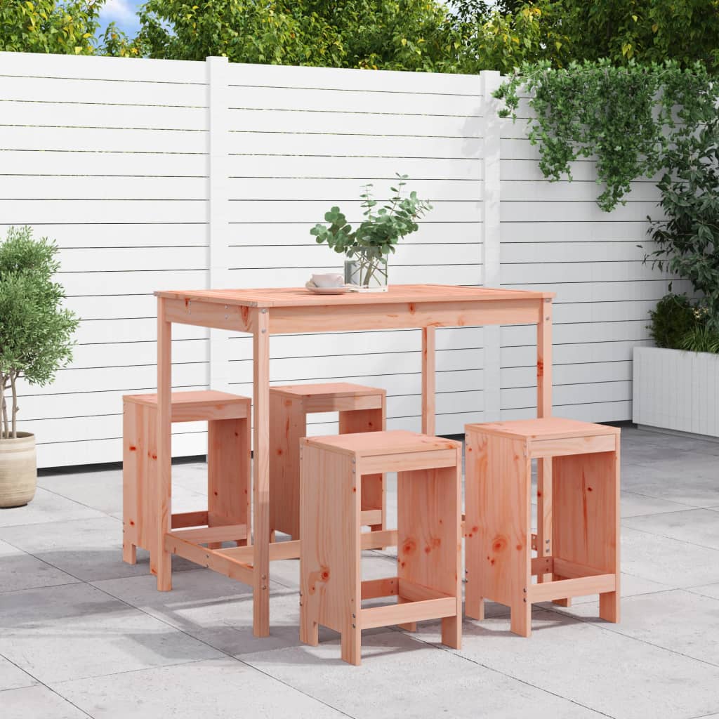 vidaXL 5-delige Barset massief grenenhout wit