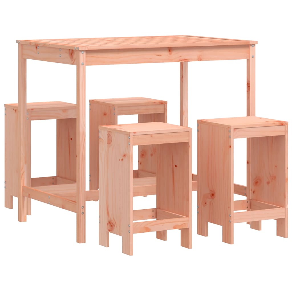 vidaXL 5-delige Barset massief grenenhout wit