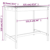 vidaXL 5-delige Barset massief grenenhout wit