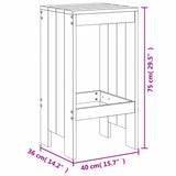 vidaXL 7-Piece Bar Set Solid Pine Wood White