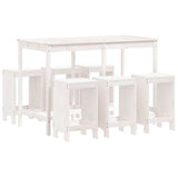 vidaXL 7-Piece Bar Set Solid Pine Wood White