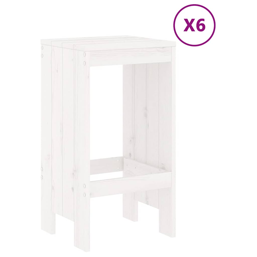 vidaXL 7-Piece Bar Set Solid Pine Wood White