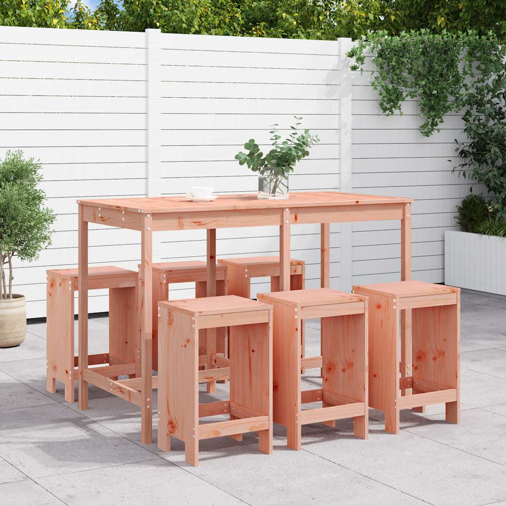 vidaXL 7-Piece Bar Set Solid Pine Wood White