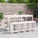 vidaXL 9-delige Barset massief grenenhout wit