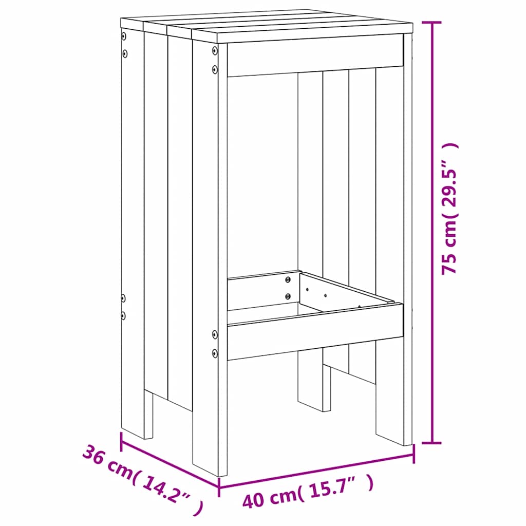 vidaXL 9-delige Barset massief grenenhout wit