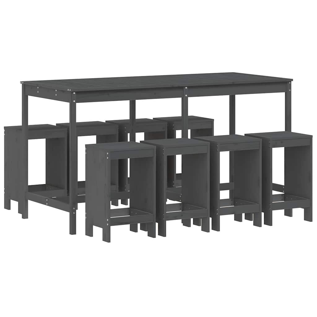 vidaXL 9-delige Barset massief grenenhout wit