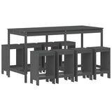 vidaXL 9-delige Barset massief grenenhout wit