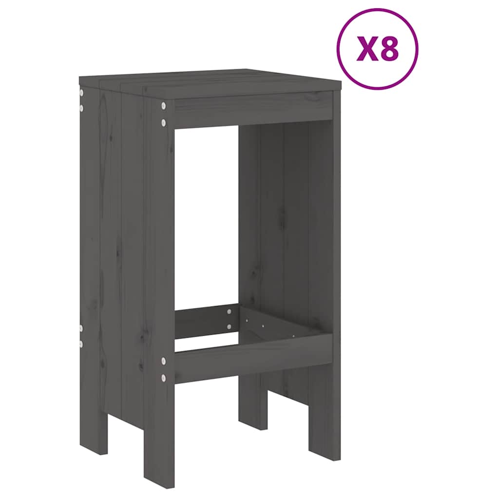 vidaXL 9-delige Barset massief grenenhout wit