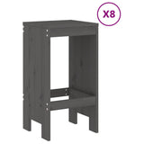 vidaXL 9-delige Barset massief grenenhout wit
