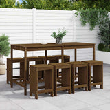 vidaXL 9-delige Barset massief grenenhout wit