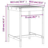 vidaXL 3-delige Barset massief grenenhout wit