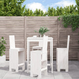 vidaXL 5-delige Barset massief grenenhout wit