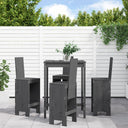 vidaXL 5-delige Barset massief grenenhout wit