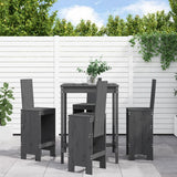 vidaXL 5-delige Barset massief grenenhout wit
