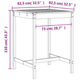 vidaXL 5-delige Barset massief grenenhout wit
