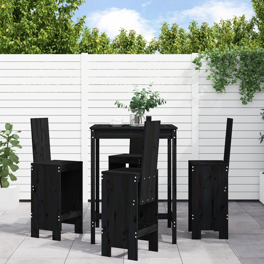 vidaXL 5-delige Barset massief grenenhout wit
