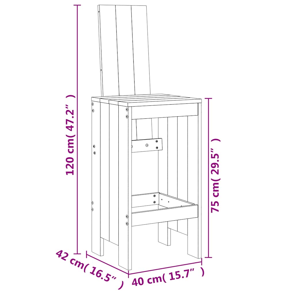vidaXL 7-delige Barset massief grenenhout
