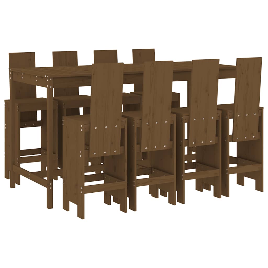 vidaXL 9-delige Barset massief grenenhout