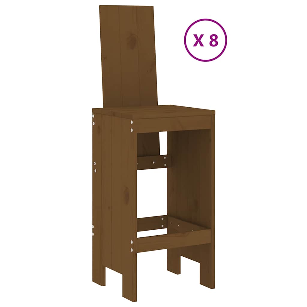 vidaXL 9-delige Barset massief grenenhout