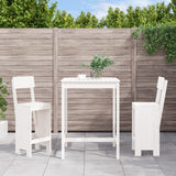 vidaXL 3-delige Barset massief grenenhout wit