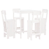 vidaXL 5-delige Barset massief grenenhout wit