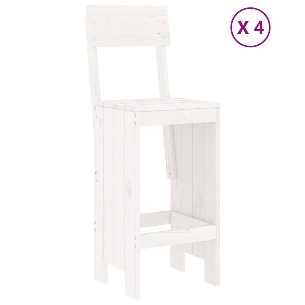 vidaXL 5-delige Barset massief grenenhout wit