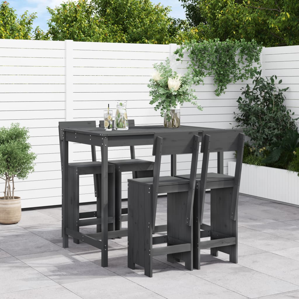 vidaXL 5-delige Barset massief grenenhout