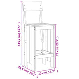 vidaXL 5-delige Barset massief grenenhout
