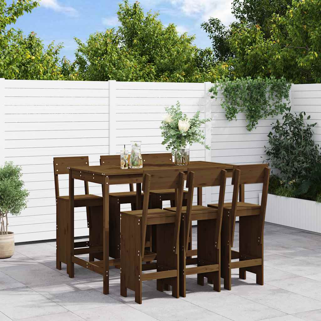 vidaXL 7-Piece Bar Set Solid Pine Wood
