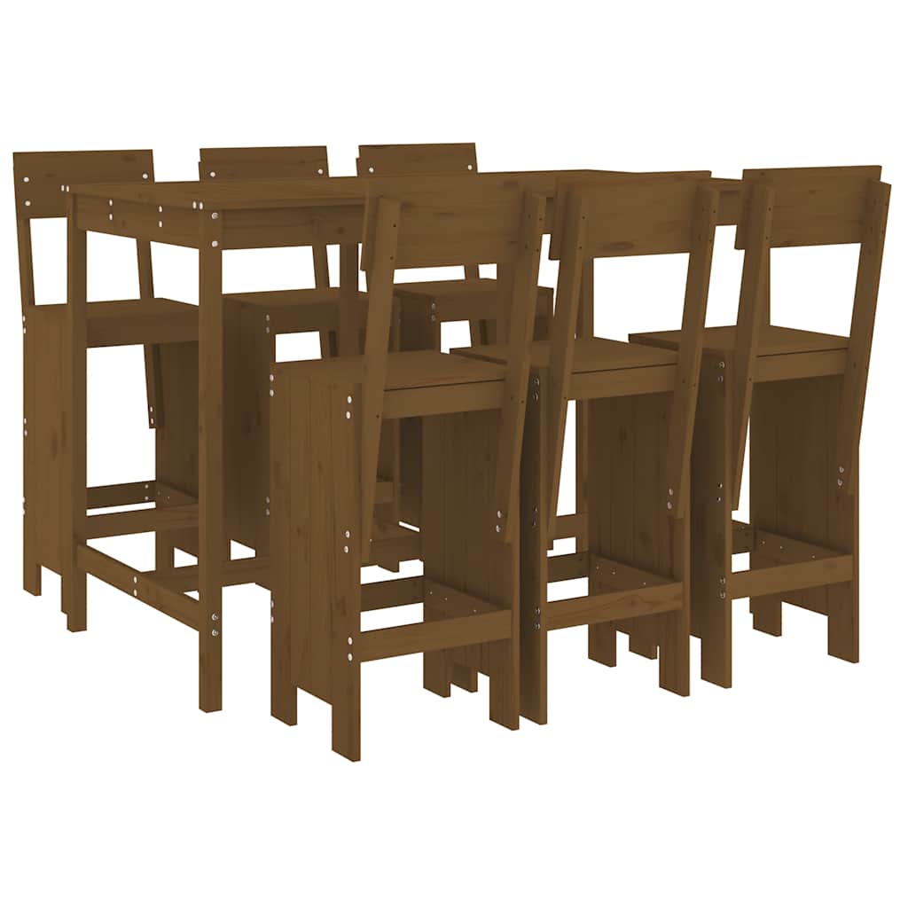 vidaXL 7-Piece Bar Set Solid Pine Wood