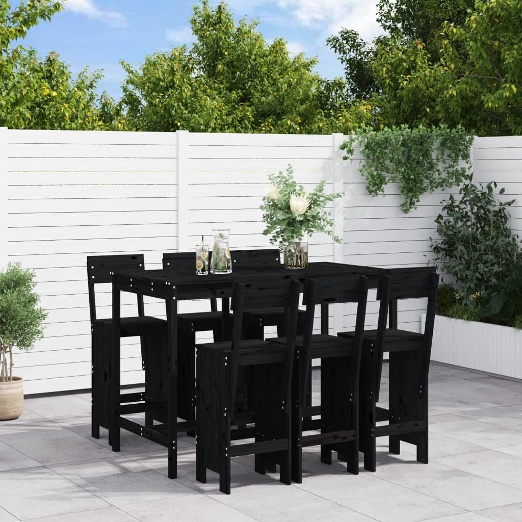 vidaXL 7-Piece Bar Set Solid Pine Wood