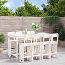 vidaXL 9-delige Barset massief grenenhout wit