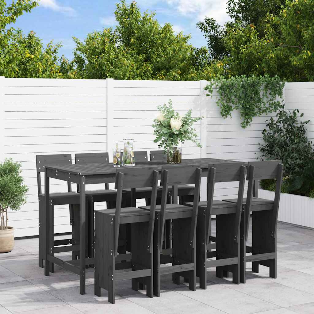 vidaXL 9-delige Barset massief grenenhout wit