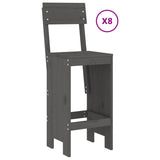 vidaXL 9-delige Barset massief grenenhout wit