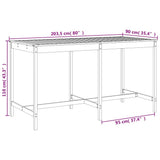 vidaXL 9-delige Barset massief grenenhout wit