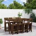 vidaXL 9-delige Barset massief grenenhout wit