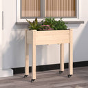 vidaXL Planter on Wheels 71x37x80 cm Solid Pinewood