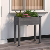 vidaXL Plantenbak op wieltjes 71x37x80 cm massief vurenhout