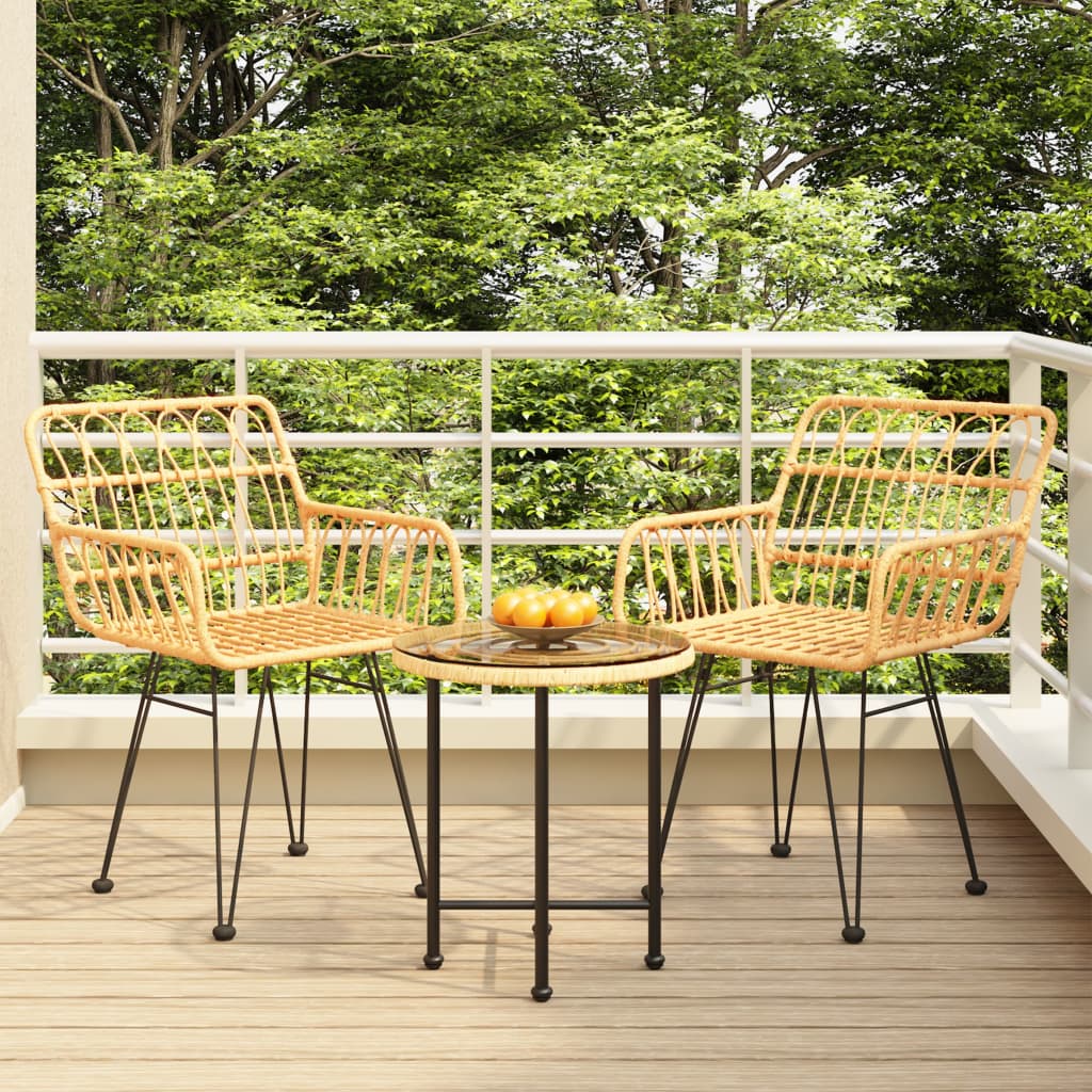vidaXL 3-piece Garden Lounge Set Poly Rattan