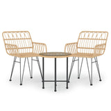 vidaXL 3-piece Garden Lounge Set Poly Rattan