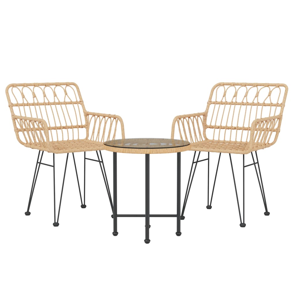 vidaXL 3-piece Garden Lounge Set Poly Rattan