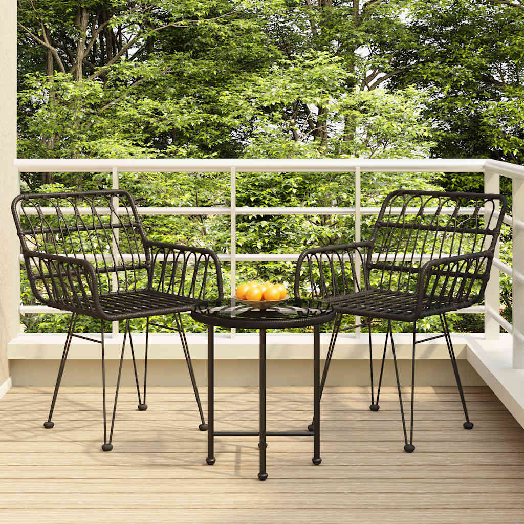 vidaXL 3-piece Garden Lounge Set Poly Rattan