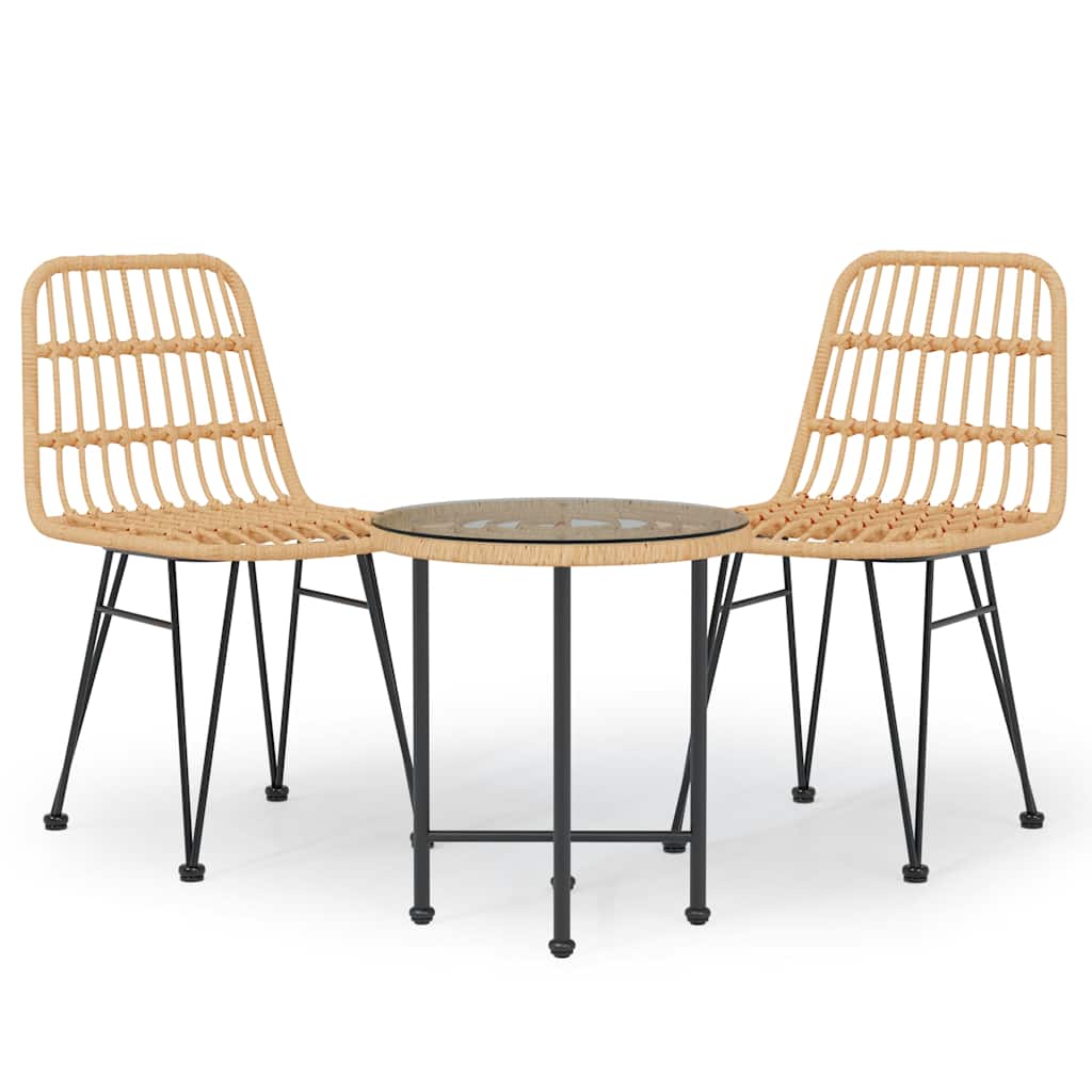 vidaXL 3-delige Tuinset poly rattan
