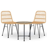 vidaXL 3-delige Tuinset poly rattan