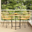 vidaXL 3-Piece Poly Rattan Garden Dining Set
