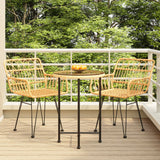 vidaXL 3-Piece Poly Rattan Garden Dining Set