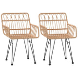 vidaXL 3-Piece Poly Rattan Garden Dining Set